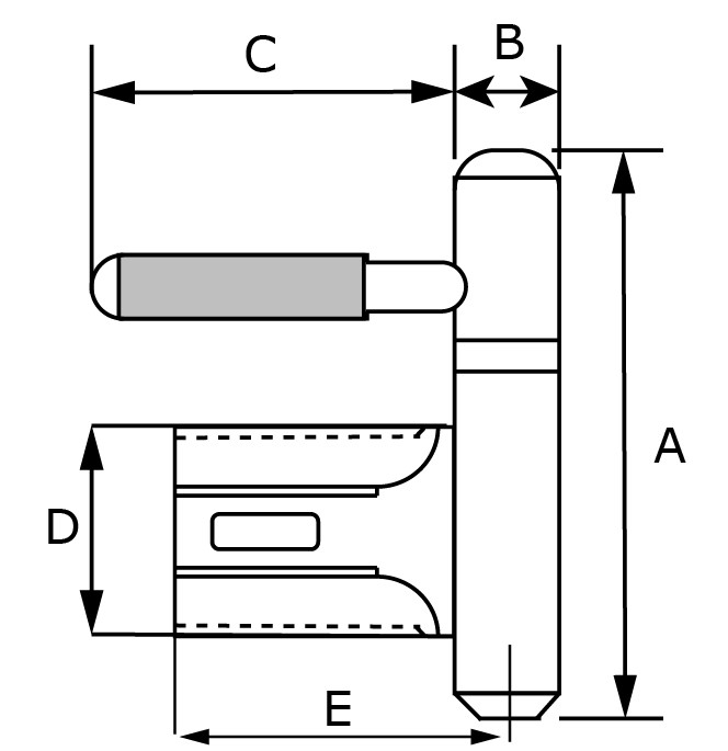 Inboorpaumelle voor houten deuren en metalen montagekozijnen staal vernikkeld