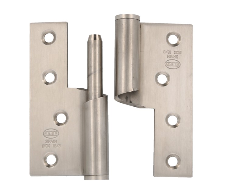 Oploopscharnier 100x88 mm links mat rvs