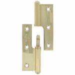 Paumellescharnier 75 x 52 x 3 mm links messing gepolijst