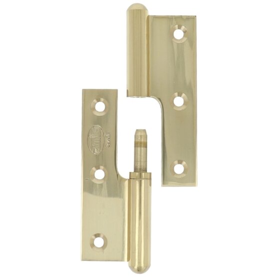 Paumellescharnier 75 x 52 x 3 mm links messing gepolijst