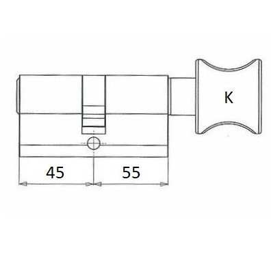 S2 Knopcilinder SKG2 K55/45