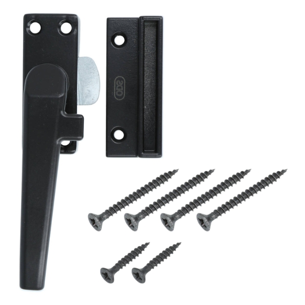 ODShop raamsluiting met sluitplaat links aluminium zwart gelakt