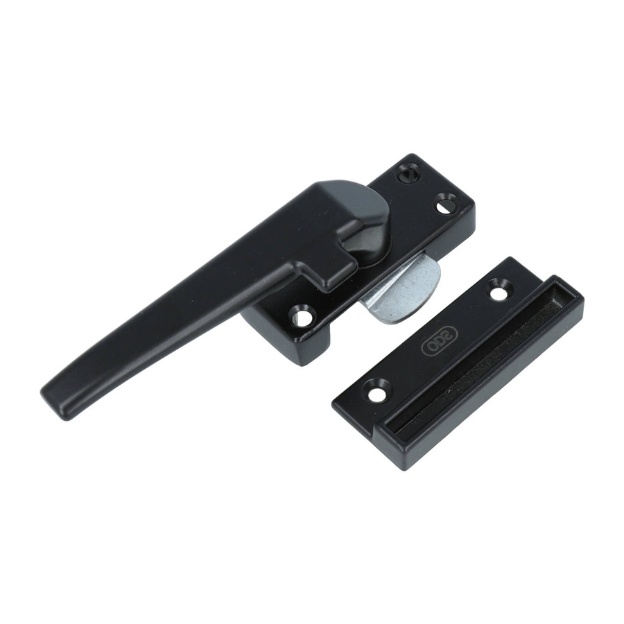 ODShop raamsluiting met sluitplaat links aluminium zwart gelakt