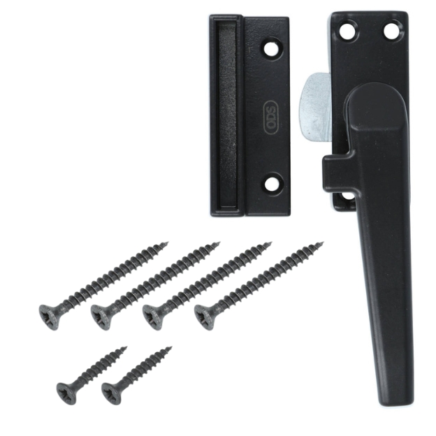 ODShop raamsluiting met sluitplaat rechts aluminium zwart gelakt