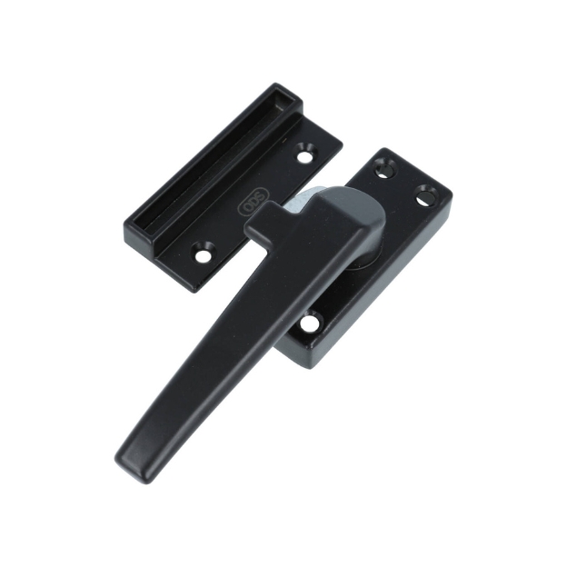 ODShop raamsluiting met sluitplaat rechts aluminium zwart gelakt