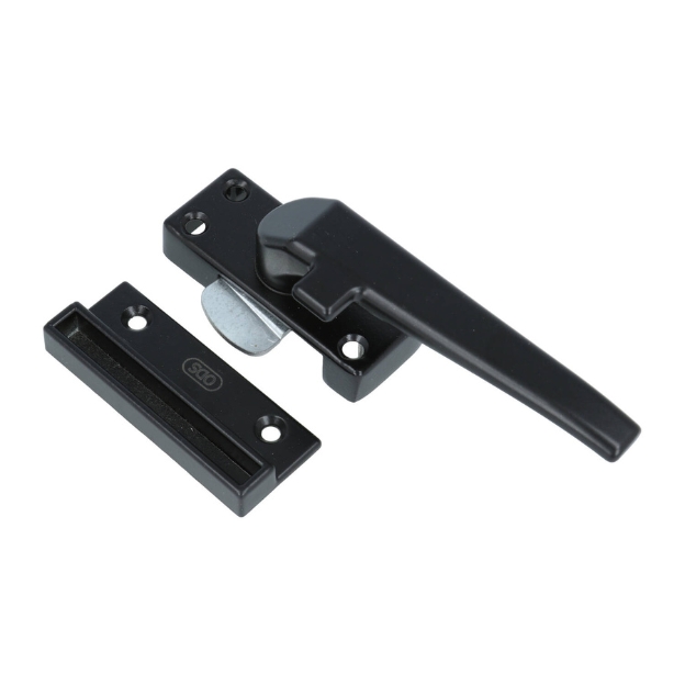 ODShop raamsluiting met sluitplaat rechts aluminium zwart gelakt