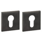 Intersteel cilinderrozetten verdekt 53x53x6mm pvd antraciet