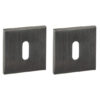 Intersteel sleutelrozetten verdekt 53x53x6mm pvd antraciet