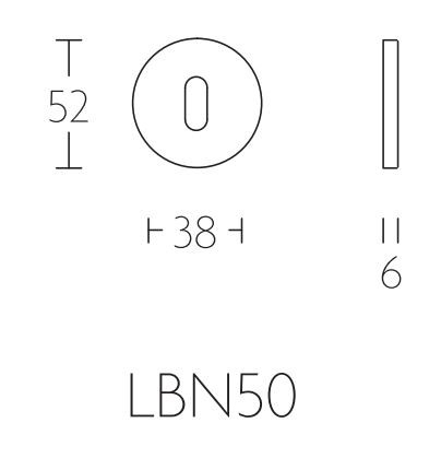 Sleutelplaatje BASICS LBN50 6 mm gepolijst rvs - Afbeelding 2