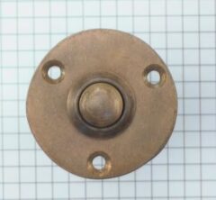 Beldrukker Rond Messing Antiek 40 mm