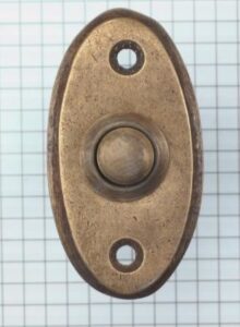 Beldrukker Ovaal Messing Antiek 59x32 mm