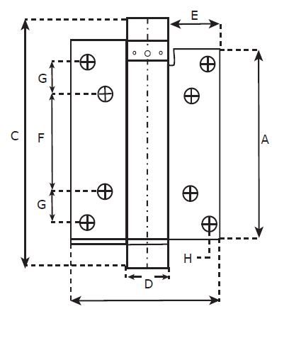 Bommer scharnier enkelwerkend 100 mm vermessingd - Afbeelding 2