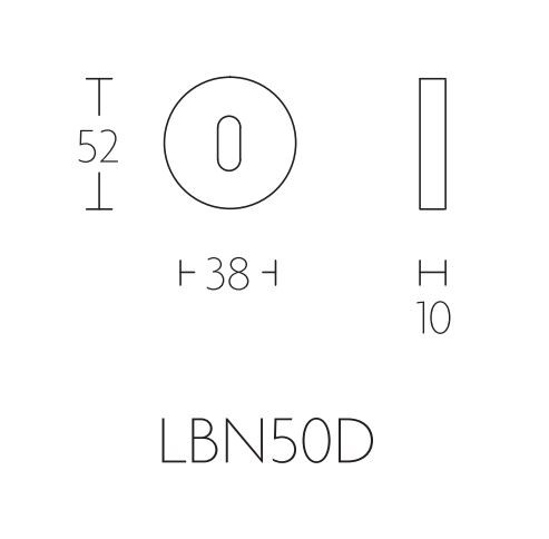 Sleutelplaatje BASICS LBN50D 10 mm mat zwart - Afbeelding 2