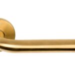 Deurkruk BASIC LBIII-19 op ronde rozet PVD Mat Goud