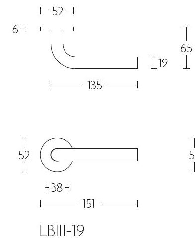 Deurklink BASICS LBIII-19 op ronde rozet PVD mat goud - Afbeelding 2