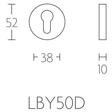 Cilinderplaatje BASICS LBY50D 10 mm PVD mat goud - Afbeelding 2