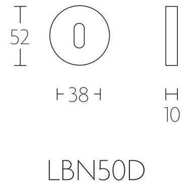 Sleutelplaatje BASICS LBN50D 10 mm PVD mat goud - Afbeelding 2