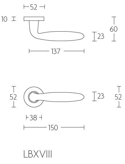 Deurklink BASICS LBXVIII op ronde rozet PVD mat goud - Afbeelding 2