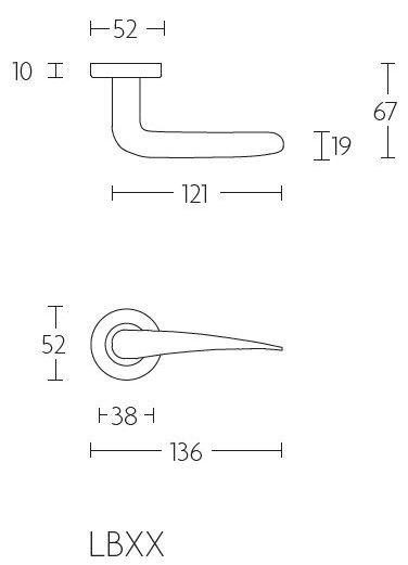 Deurklink BASICS LBXX op ronde rozet PVD mat goud - Afbeelding 2