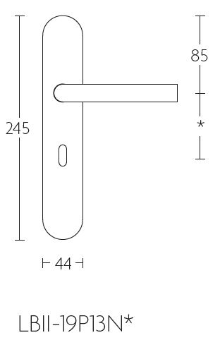 Deurklink op schild SL72 BASICS LBII-19P13N72 mat zwart - Afbeelding 2