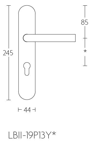 Deurklink op schild PC55 BASICS LBII-19P13Y55 mat zwart - Afbeelding 2