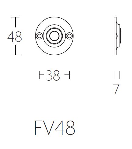 Beldrukker FERROVIA FV48 mat rvs - Afbeelding 2