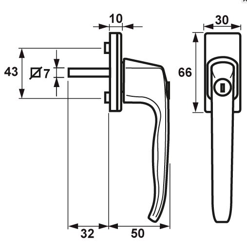 AXA Draaikiepgarnituur SKG** Aluminium Wit