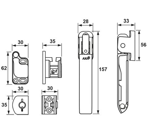 AXA Oyster raamsluiting en kierstandhouder SKG2 DIN links - Afbeelding 2