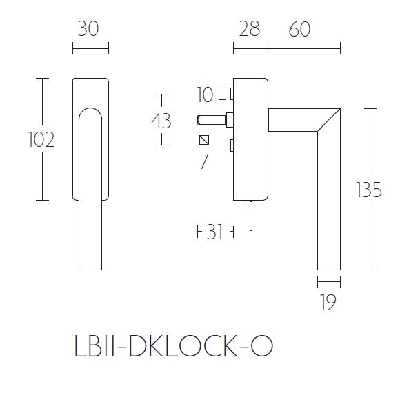 Draaikiepgarnituur BASICS LBII-19DKLOCK-O mat zwart - Afbeelding 2