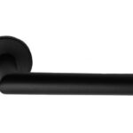 Gatdeel Rechts Deurkruk BASIC LBII-19 op ronde rozet Mat Zwart