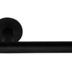 Gatdeel Rechts Deurkruk BASIC LBVII-19 op ronde rozet Mat Zwart
