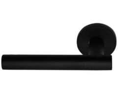 Gatdeel Links Deurkruk BASIC LBVII-19 op ronde rozet Mat Zwart