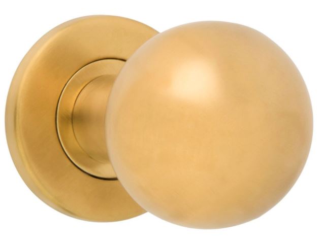 Voordeurknop BASIC LB501V Vast op Rozet PVD Mat Goud