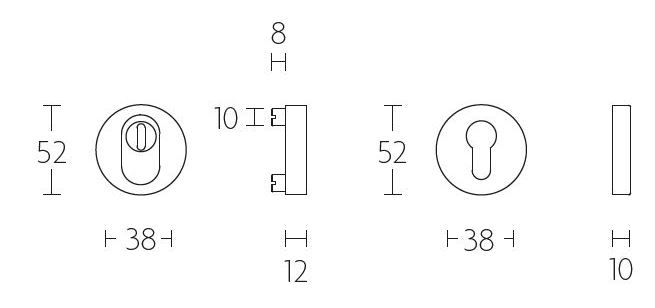 SKG3 veiligheid-rozet met kerntrekbeveiliging PVD gepolijst koper - Afbeelding 2