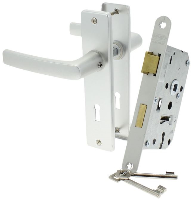 Nemef klavier insteekslot 1266 Met Beslag kortschild aluminium