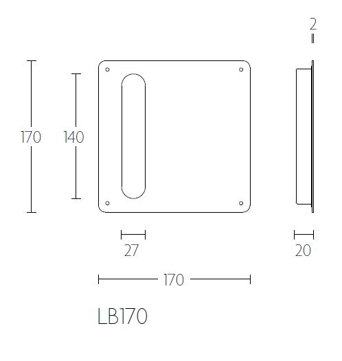 Schuifdeurkom BASICS LB170 mat rvs - Afbeelding 2