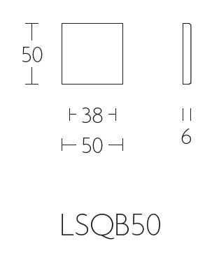 Blind plaatje SQUARE LSQB50B mat zwart - Afbeelding 2