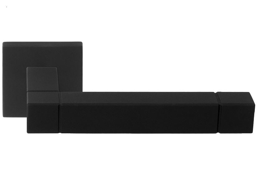 Deurkruk SQUARE JB100G geveerd op rozet Mat Zwart