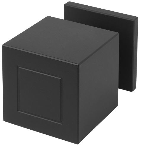 Knopkruk SQUARE JB200PD ongeveerd op rozet Mat Zwart