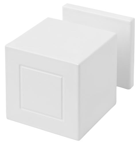 Knopkruk SQUARE JB200PD ongeveerd op rozet Mat Wit