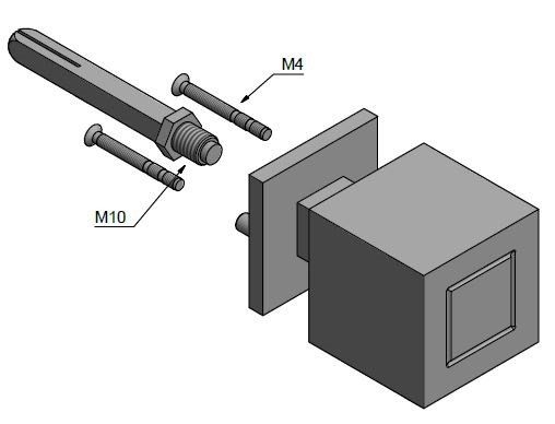 Voordeurknop SQUARE JB200V Vast op rozet rvs - Afbeelding 2