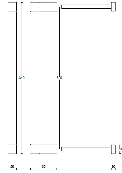 Deurgreep SQUARE JB320 PS 300 mm mat wit - Afbeelding 2