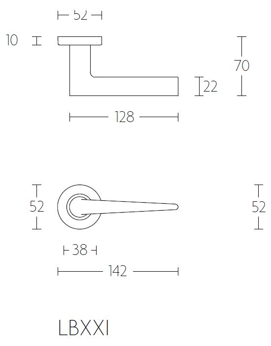Deurklink BASICS LBXXI op ronde rozet mat zwart - Afbeelding 2