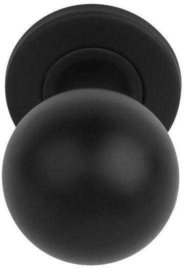 Knopkruk BASIC LB501PD Draaibaar op Rozet Mat Zwart