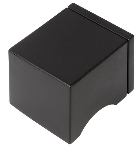 Knopkruk SQUARE LSQ51PD ongeveerd op rozet Mat Zwart