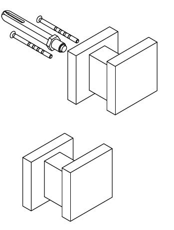 Voordeurknop SQUARE LSQ60V Vast Excentrisch mat zwart - Afbeelding 3