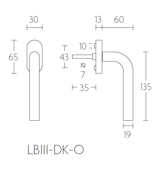 Draaikiepgarnituur BASICS LBIII-19DK-O mat zwart - Afbeelding 2