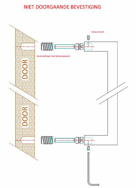 Deurgreep SQUARE JB320 NP 300 mm mat rvs - Afbeelding 3