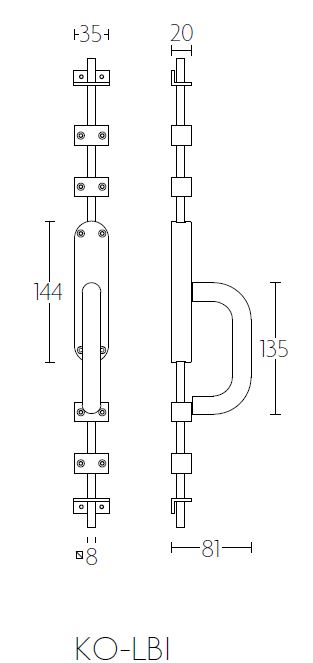 Kruk-Espagnolet KO-LBI rechts mat rvs - Afbeelding 2