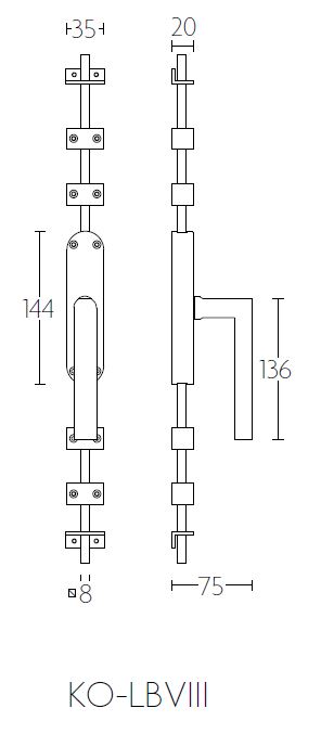 Kruk-Espagnolet KO-LBVIII rechts mat rvs - Afbeelding 2